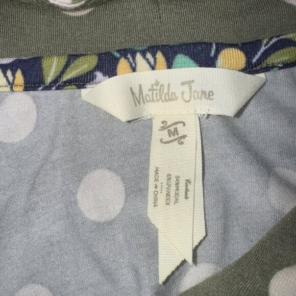 Matilda Jane Women’s Green Polka Dot Sleeveless Knit Knee Length Dress Stretch M - Picture 7 of 10